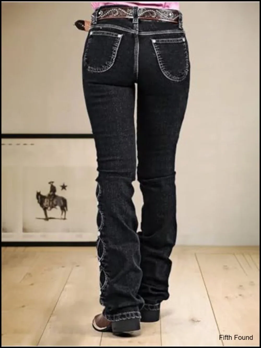 Button Front Bootcut Jeans Mid Rise Stretch Denim Casual Pants